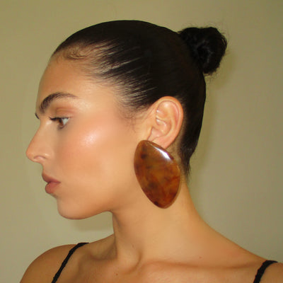 The Brown Acrylic Earrings - BERNA PECI JEWELRY