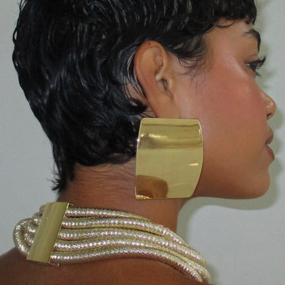 The Gold Maxi Bar Earrings - BERNA PECI JEWELRY