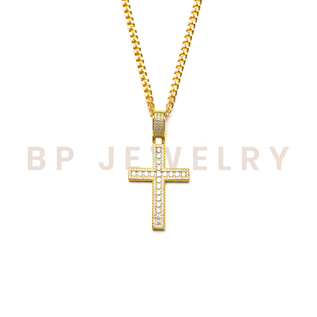 Essential Crystal Gold Cross - BERNA PECI JEWELRY