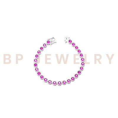 Princess Cut Hot Pink Bracelet - BERNA PECI JEWELRY