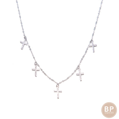 Delicate Silver Cross Chain - BERNA PECI JEWELRY