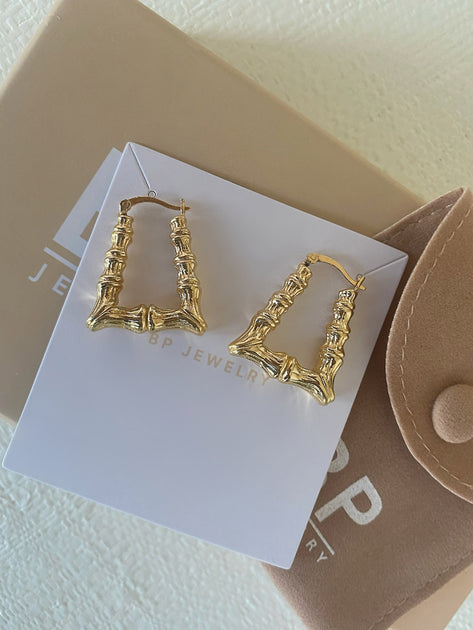Mini Triangle Bamboo Hoops BERNA PECI JEWELRY
