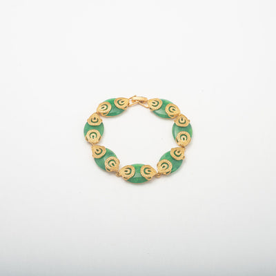 The Jade Gold Embroidered Bracelet - BERNA PECI JEWELRY