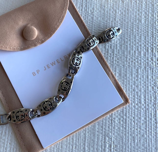 New Silver Staple Bracelet - BERNA PECI JEWELRY