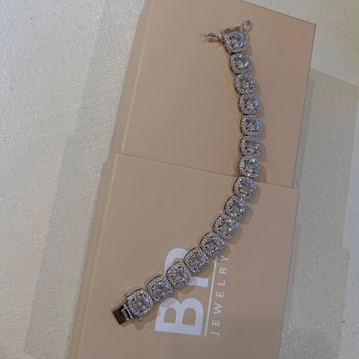 The Silver Square Tennis Bracelet - BERNA PECI JEWELRY