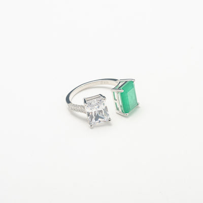 Emerald Crystal Cuff Ring - BERNA PECI JEWELRY