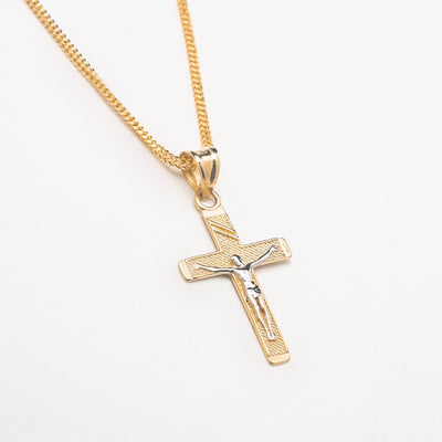 10K Solid Cross Gold Necklace - BERNA PECI JEWELRY