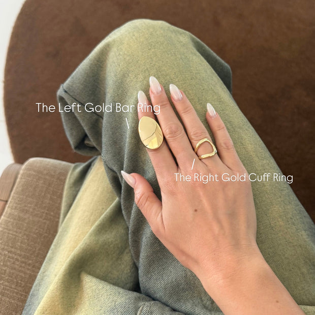 The Left Gold Bar Ring - BERNA PECI JEWELRY