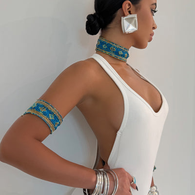 The Turquoise Beaded Necklace&Cuff - BERNA PECI JEWELRY