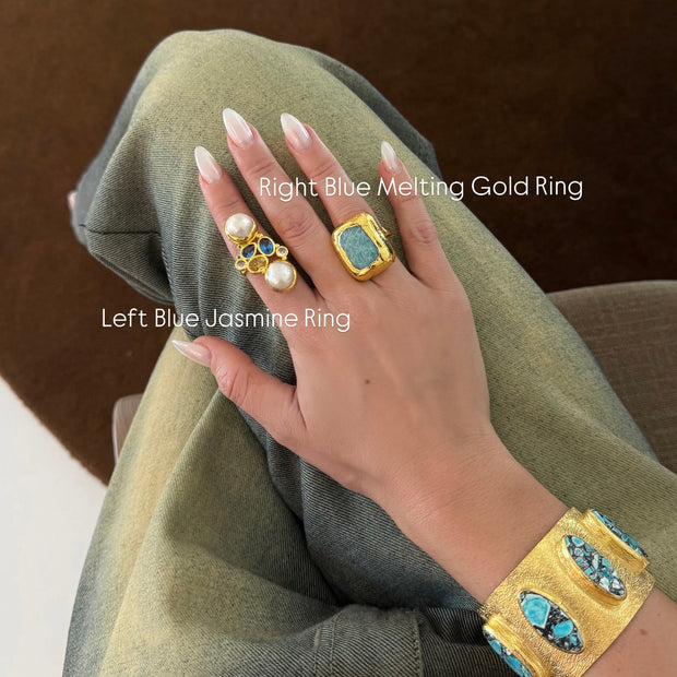 Left Blue Jasmine Ring - BERNA PECI JEWELRY