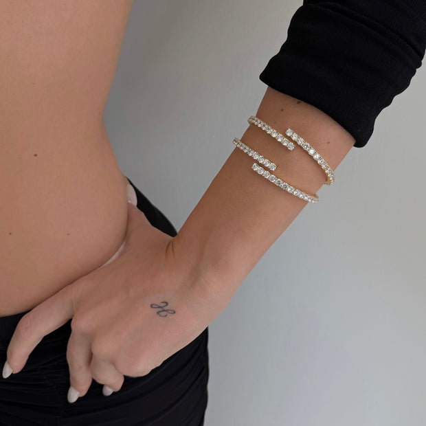 Full Crystal Half Loop Cuff