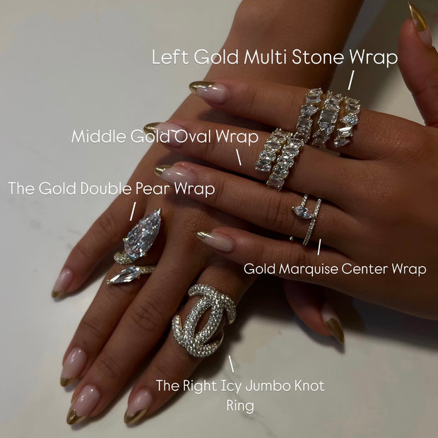 The Gold Double Pear Wrap - BERNA PECI JEWELRY