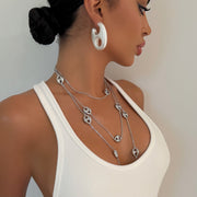 The Solid Silver Links Necklace - BERNA PECI JEWELRY
