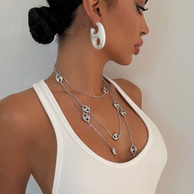 The Solid Silver Links Necklace - BERNA PECI JEWELRY