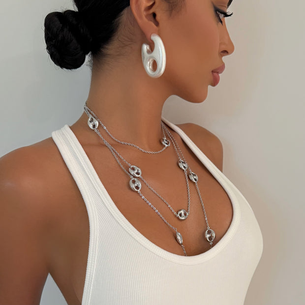 The Solid Silver Links Necklace - BERNA PECI JEWELRY