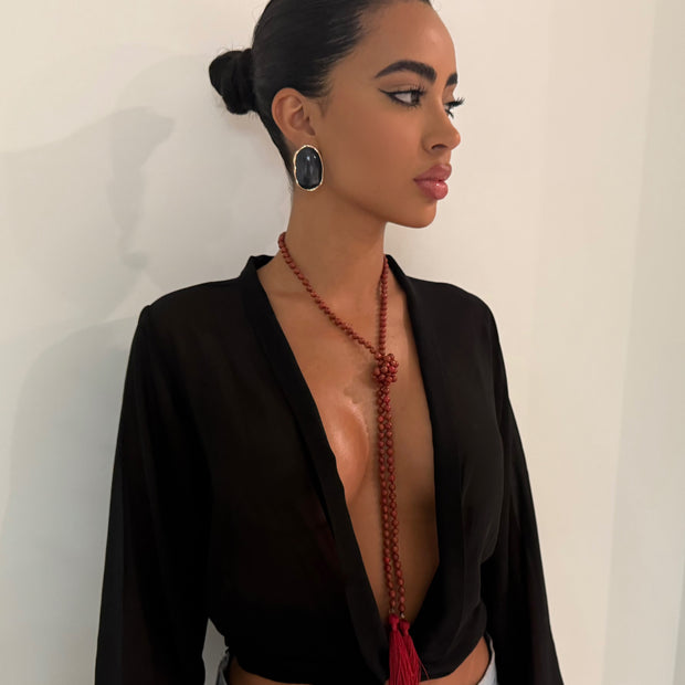 The Red Beaded Wrap - BERNA PECI JEWELRY