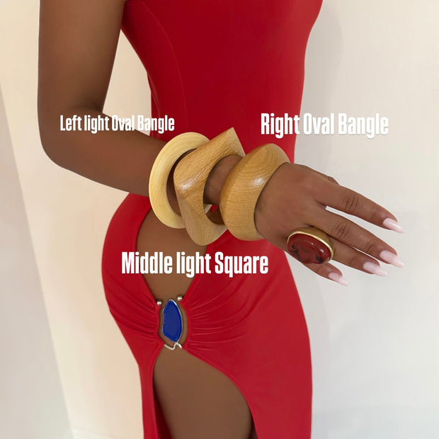 The Light Wooden Bangles - BERNA PECI JEWELRY