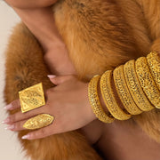 The Gold Chunky Bangle - BERNA PECI JEWELRY