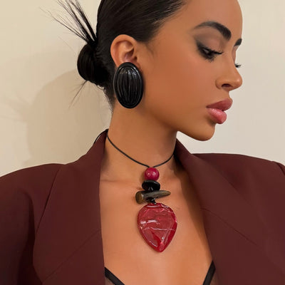 Maroon Beaded Choker - BERNA PECI JEWELRY