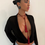 The Red Beaded Wrap - BERNA PECI JEWELRY