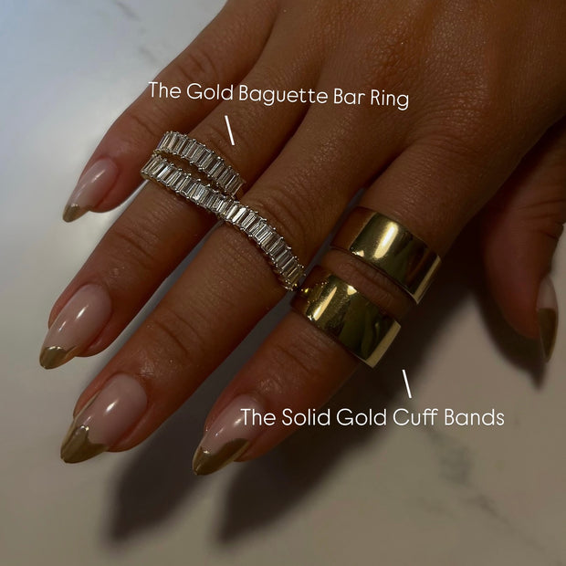The Gold Baguette Bar Ring - BERNA PECI JEWELRY