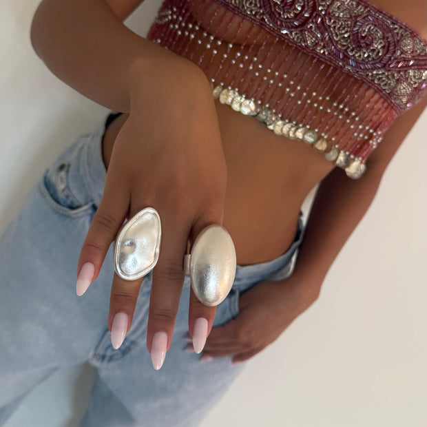 The Silver Dramatic Rings - BERNA PECI JEWELRY