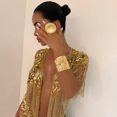 The Gold Staple Cuff - BERNA PECI JEWELRY