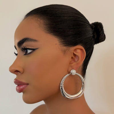 The Silver Staple Hoop - BERNA PECI JEWELRY