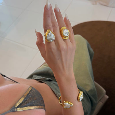 Left Melting Gold Band - BERNA PECI JEWELRY