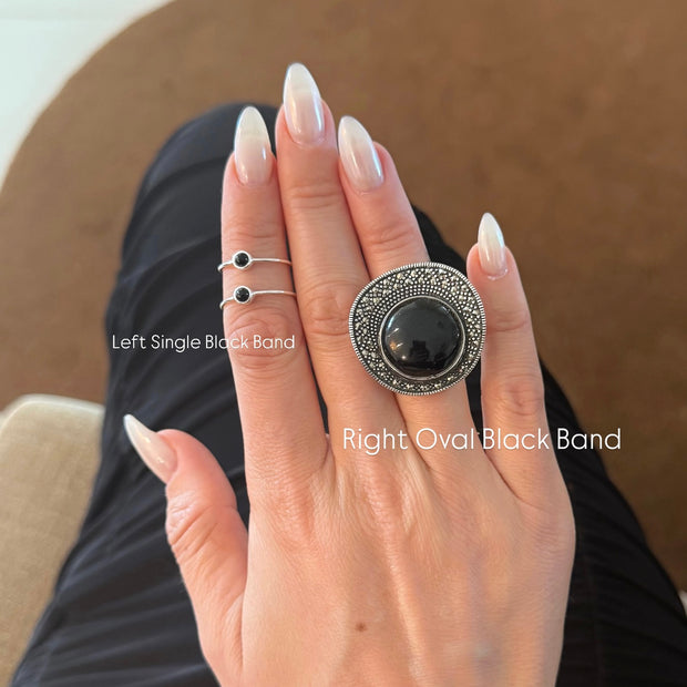 Left Single Black Band - BERNA PECI JEWELRY