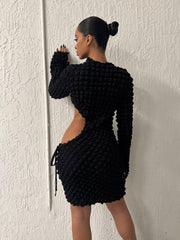The Textured Black Dress - BERNA PECI JEWELRY