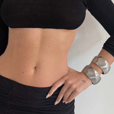 The Chrome Matte Stud Bangle