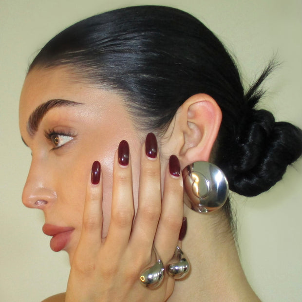 The Chrome Circular Swirl Studs - BERNA PECI JEWELRY