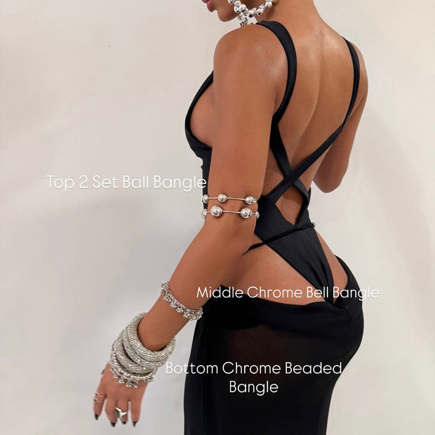 The Chrome Beaded Bangles - BERNA PECI JEWELRY