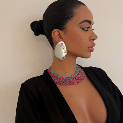 The Hand Beaded Red Necklace - BERNA PECI JEWELRY