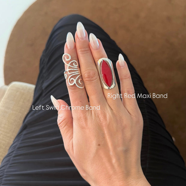 Left Swirl Chrome Band - BERNA PECI JEWELRY