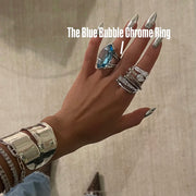 The Blue Bubble Chrome Ring - BERNA PECI JEWELRY