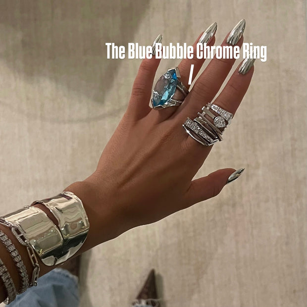 The Blue Bubble Chrome Ring - BERNA PECI JEWELRY