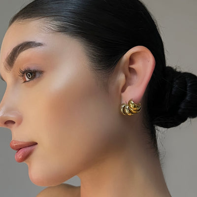 Mini Double Cuff Gold Hoop - BERNA PECI JEWELRY