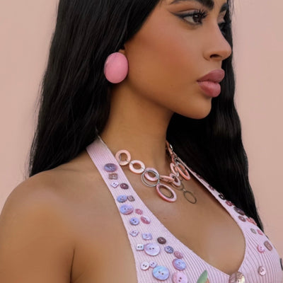 Barbie Pink Stud Earrings - BERNA PECI JEWELRY