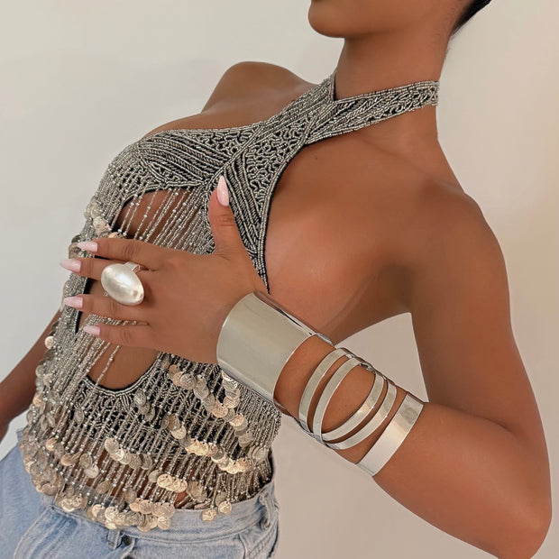 The Silver Wire Cuff - BERNA PECI JEWELRY