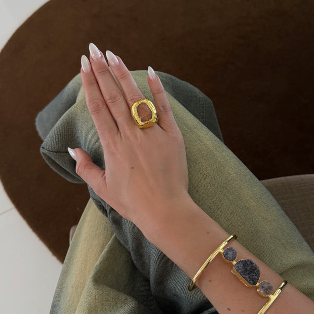 The Square Melting Rose Ring - BERNA PECI JEWELRY