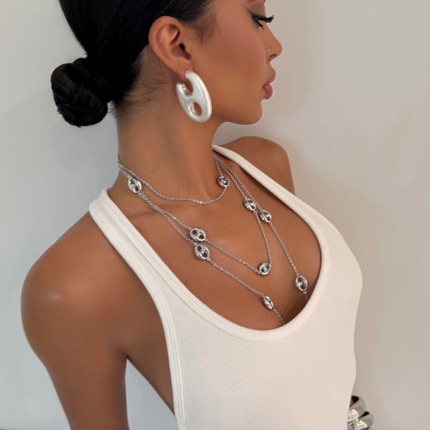 The Solid Silver Links Necklace - BERNA PECI JEWELRY