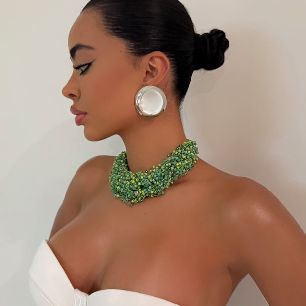 The Green Beaded Choker - BERNA PECI JEWELRY