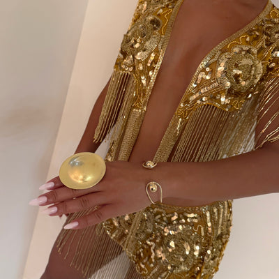 The Gold Ball Cuff - BERNA PECI JEWELRY