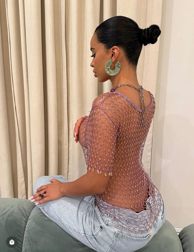 The Purple Beaded Top - BERNA PECI JEWELRY