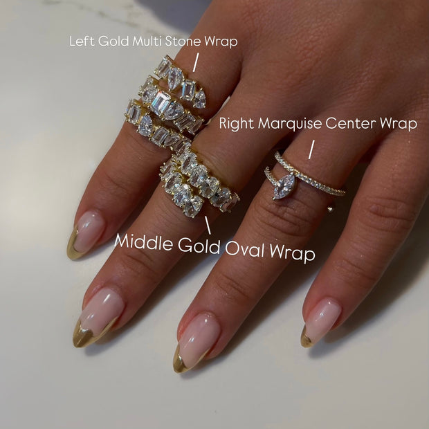 Left Gold Multi Stone Wrap - BERNA PECI JEWELRY