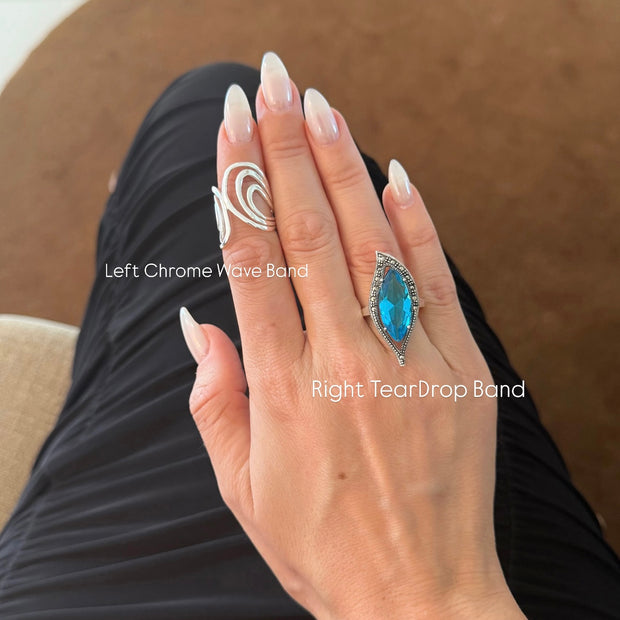 Left Chrome Wave Band - BERNA PECI JEWELRY