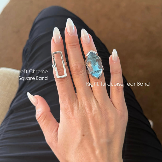 Left Chrome Square Band - BERNA PECI JEWELRY