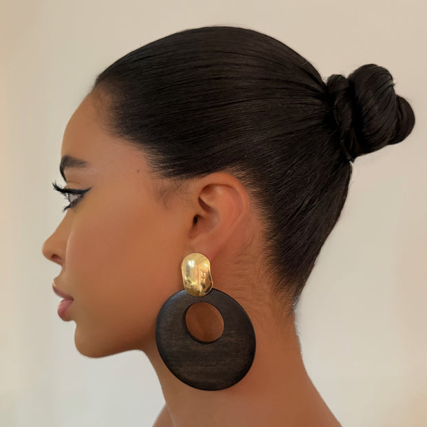 The Oval Wood Hoop - BERNA PECI JEWELRY